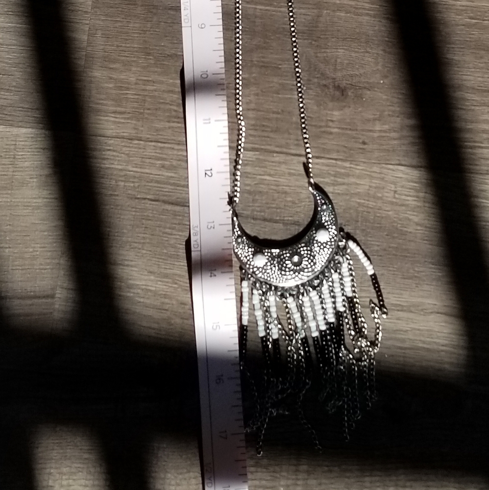 Silver, Black and White Necklace - Picture 4 of 4